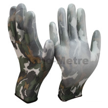 NMSAFETY 13 Gauge Camouflage bedruckter Nylon-Liner PU-Handschuh